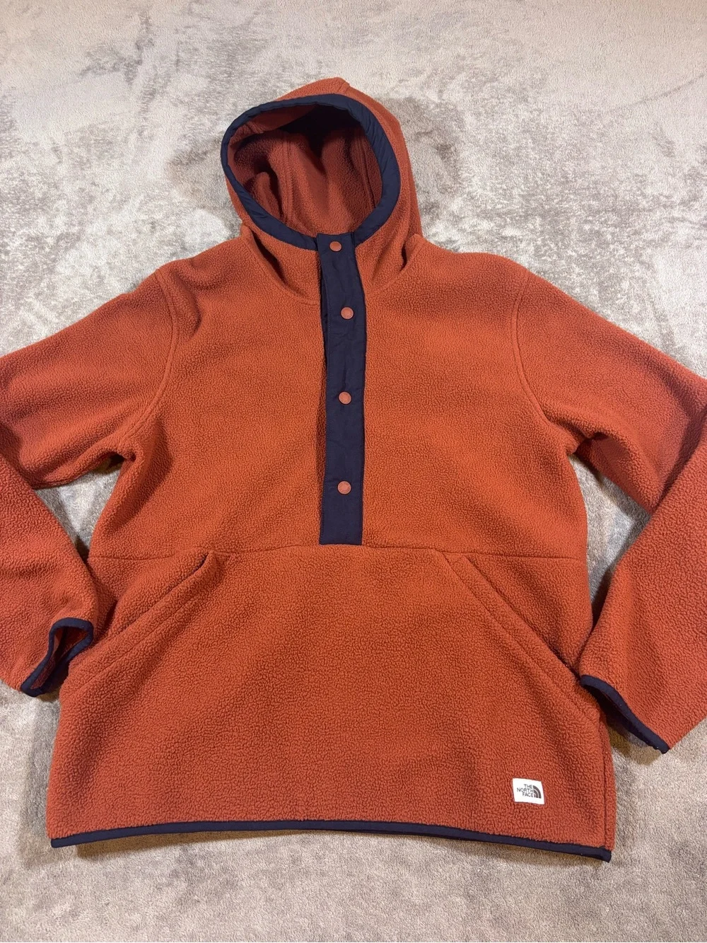 The North Face Carbondale 1/4 Snap Fleece Hooded Sweater Mens Medium
